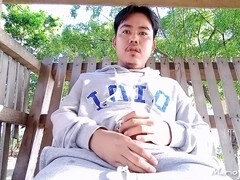 Asiático, Verga grande, Corridas, Gay, Masturbación, Al aire libre, Solo, Juguetes