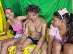 Boquete, Feito em casa, Indianoa, Magrinha, Adolescente, Sexo grupal a três