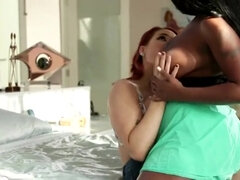 Chica, Negro, Tetona, Interracial, Lesbiana, Lamidas, Coño, Pelirrojo