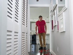 Slaapkamer, Pijpbeurt, Rondborstig, Zwart, Hd, Ondergoed, Natuurlijke tieten, Mager