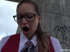 Tjekke, Håndjob, Hårdt, Udendørs, Pov