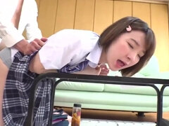School Students Soaked Oma gets Adult Punishment by Big Knob - Japanese schoolgirl