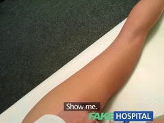 Watch this tight-bodied salesgirl use her tight pussy to close a deal in fake hospital POV