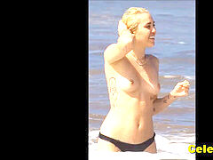 Miley Cyrus Fooling With phat dildo While naked