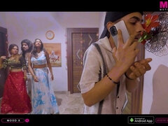 Indian Musclar Boy Enjoying Threesome Hardcore Sex with His Wife and Girlfriend.