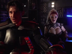 Big-boob porn star Barbie Sins gets dicked hard in the space taxi