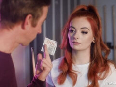 Stor stjärt, Stor kuk, Stora tuttar, Avsugning, Doggystyle, Rödhårig, Mager, Tonåring