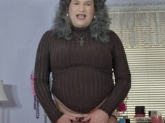 Amerikkalainen, Iso kaunis nainen, Itsetyydytys, Vanhempi, Sukkahousut