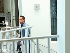 Holly Michaels, Danni Mountain & Johnny Castle team up for a wild yoga-inspired DP group sex frenzy