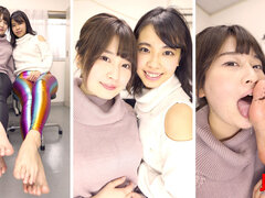 Asiático, Fetiche, Fetiche de pies, Masturbacion con pies, Japonés, Lesbiana, Oficina, Extraño