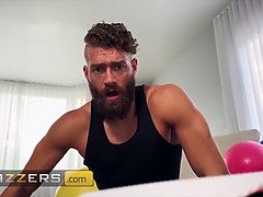 (Alexis Fawx) stretches her feet for (Xander Corvus) and instructs him to feed her his penis - brazzers