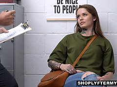 Beautiful Tattooed woman Vanessa Vega is a well known shoplifter that likes being fuck after getting caught of her crime.