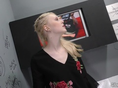 Blonde, Faciale, Trou de la gloire, Petite femme, Rasée, Avaler