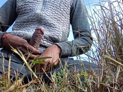 18, 아마추어, 인도인, 수음, 야외의, 혼자, 청소년