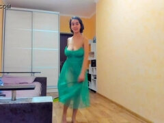 Hot Myla Angel in green transparent dress!