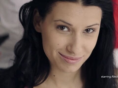 Vacker, Svart, Underkläder, Trosor, Uppsvällda bröstvårtor, Mager, Solo, Lång