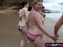 gals Out West - super-naughty girly-girl orgy at the beach