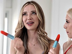 Bikini, Blond, Lesbisk, Slikking, Barbert