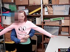 Retrobottega, Pompino, Ufficio, Punizione, Rossa, Ragazza, Tette, Uniforme