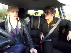 Betty Foxxx & Ryan Ryder in a wild fake driving lesson with big fake tits & hard cock