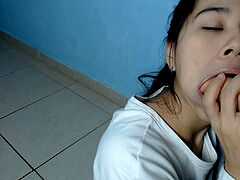 Bâillonner, Masturbation, Petite femme, Adolescente, Jouets