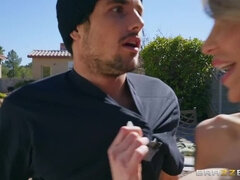 お尻, カップル, 巨大, 淫乱熟女, オマンコ, スカート, ストッキング, オッパイの