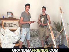 Tschechisch, Oma, Reif, Realität, Rotschopf, Jungendliche (18+), Flotter dreier