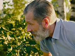 OLD4K. Girl is a real slut who gets nailed by an old man in the park