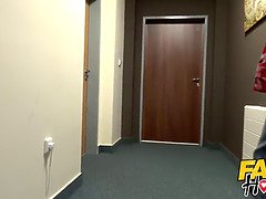 Crazy glory hole fun for hot tall ebony Brazilian & small skinny French backpackers sucking cock through glory hole and hard fucking in threesome 