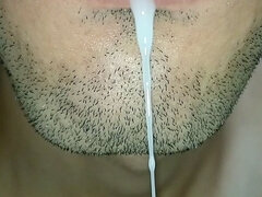 Cum in My Mouth, Play with Your Cum, and Swallow It, Close-up, Naughty Gay, Tongue, Sloopy
