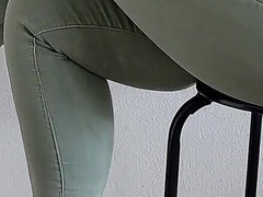 Blonde, Femme dominatrice, Fétiche, Fétiche des pieds, Talons, Collant, Jupe, Solo