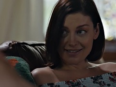 Lesbian MILF seduces friend into oral sex before strapon fuck