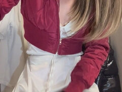 Amatoriale, Vibratore, Masturbazione, Donna con pene, Solo, Calze