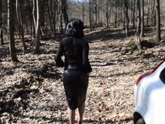 Bil, Mat, Hd, Mogen, Nylon, Strumpbyxor, Offentlig, Dusch