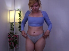 금발의, 귀여운, 팬티들, 조그마한, 짧은 머리, 혼자, 끈 팬티, 젖가슴