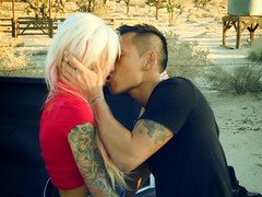 A blonde that loves cock is fucked in her tattooed body hard