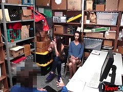 Two petite teen thieves fucked their way out of trouble