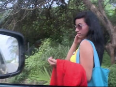 Pretty brunette girl is picked off the street for a porn casting