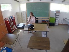 Schoolgirl gets caught doing sex & instructed a lesson by her step-dad principle