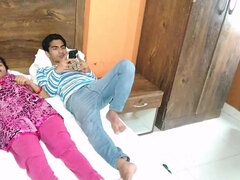 Spreading her thick thighs and letting him fuck her