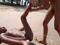 Chloe & Hiromi - A Lesbian Day On The Beach