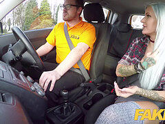 faux Driving college Busty goth learner in anal and sex playthings lesson finale