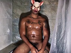 Bastard pig:black cock pissing humiliation