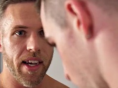 DadCreep - Muscular stepdad gives his reluctant boy a lesson on how to dominate and fills him with cum