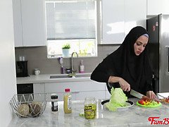 Black sis in hijab rails brother- milu blaze