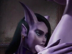 Draenei Futa Dickgirl Gets a Blowjob by a Dickgirl - Warcraft Porn Parody