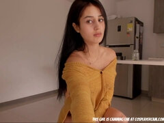 18yo brunette chick solo on webcam