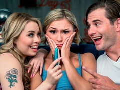 Verga grande, Rubia, Mamada, Estilo perrito, Ffm, Tetas naturales, Flaco, Adolescente