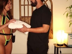 18, 큰 음경, 흑갈색 머리, 음경, 핸드잡, Hd, 라티나, 청소년