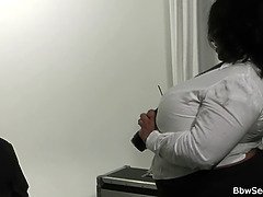 Horny wife finds her man banging a massive ebony BBW in HD